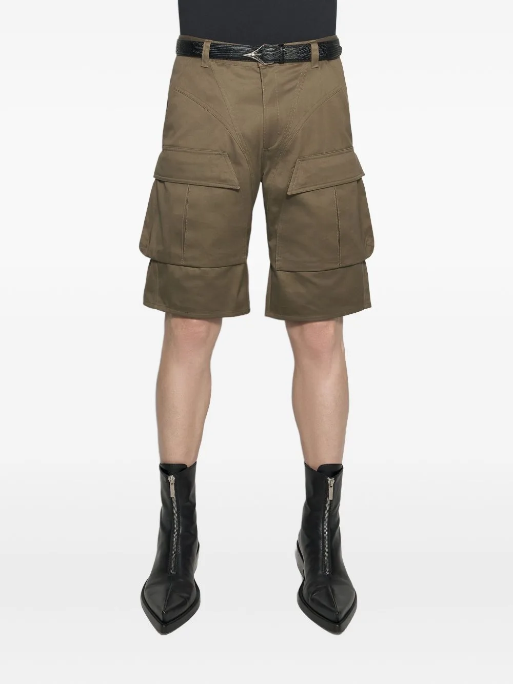Buckle-Straps Cargo Shorts by Mugler
