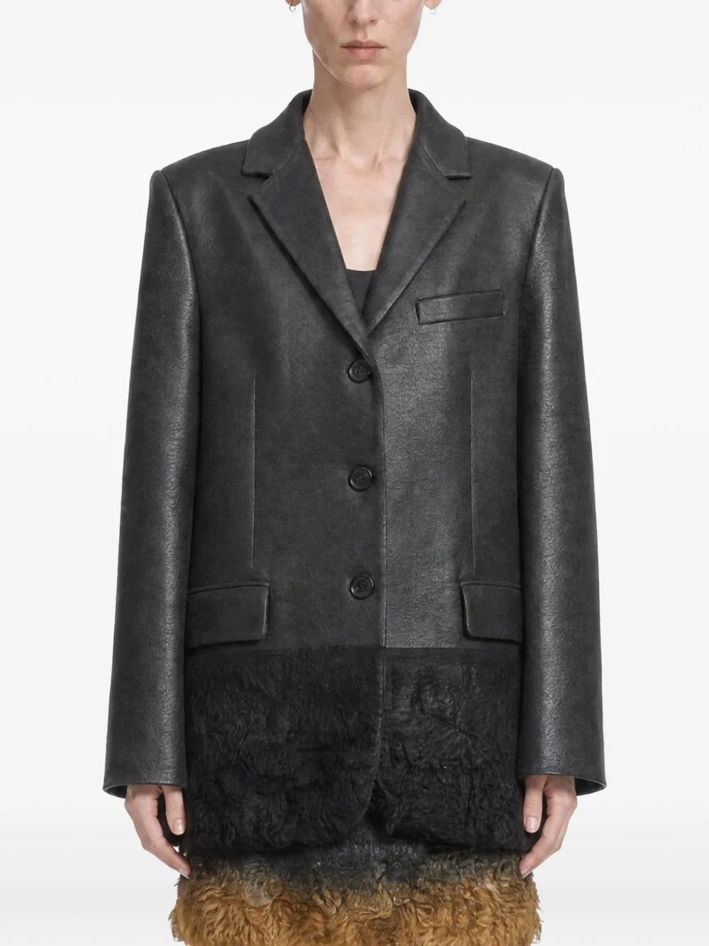 Shearling-Trim Blazer by Miu Miu