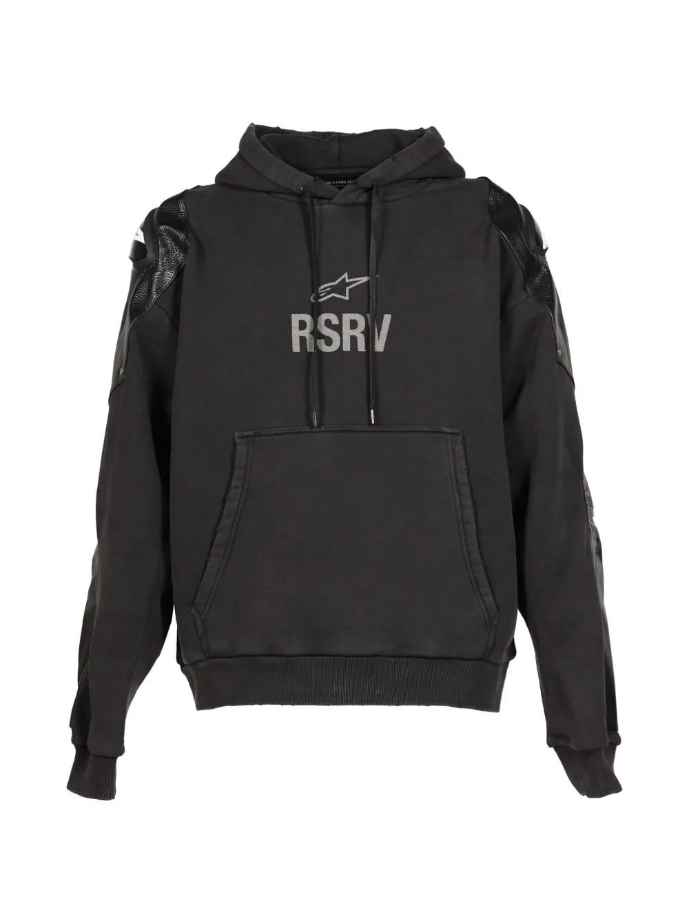 Logo-Print Leather-Panel Hoodie by Alpinestars