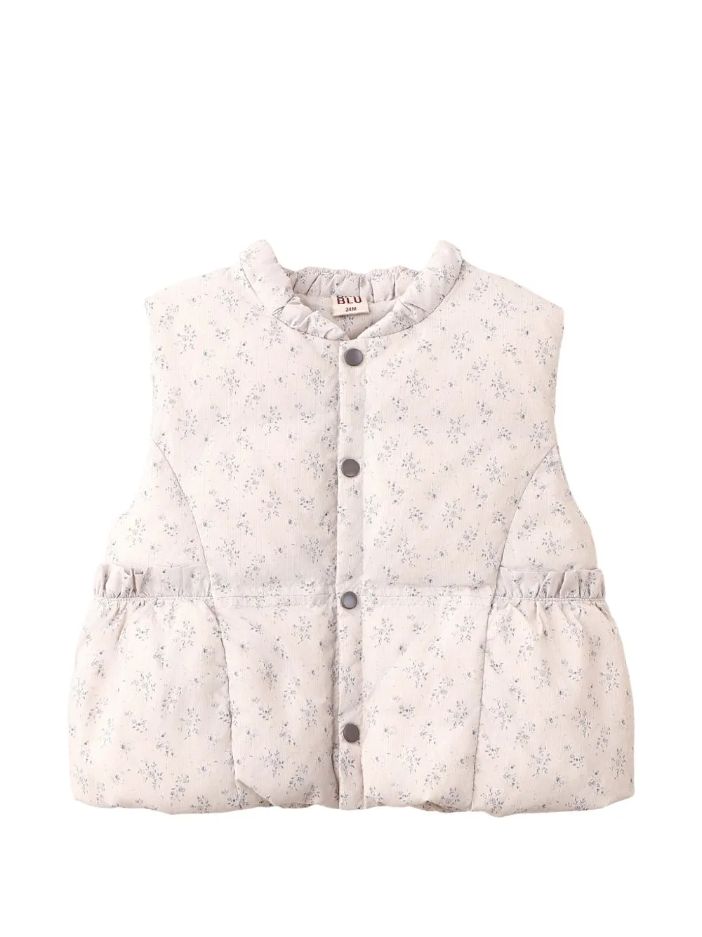 Floral-Print Quilted Gilet by BANBLU