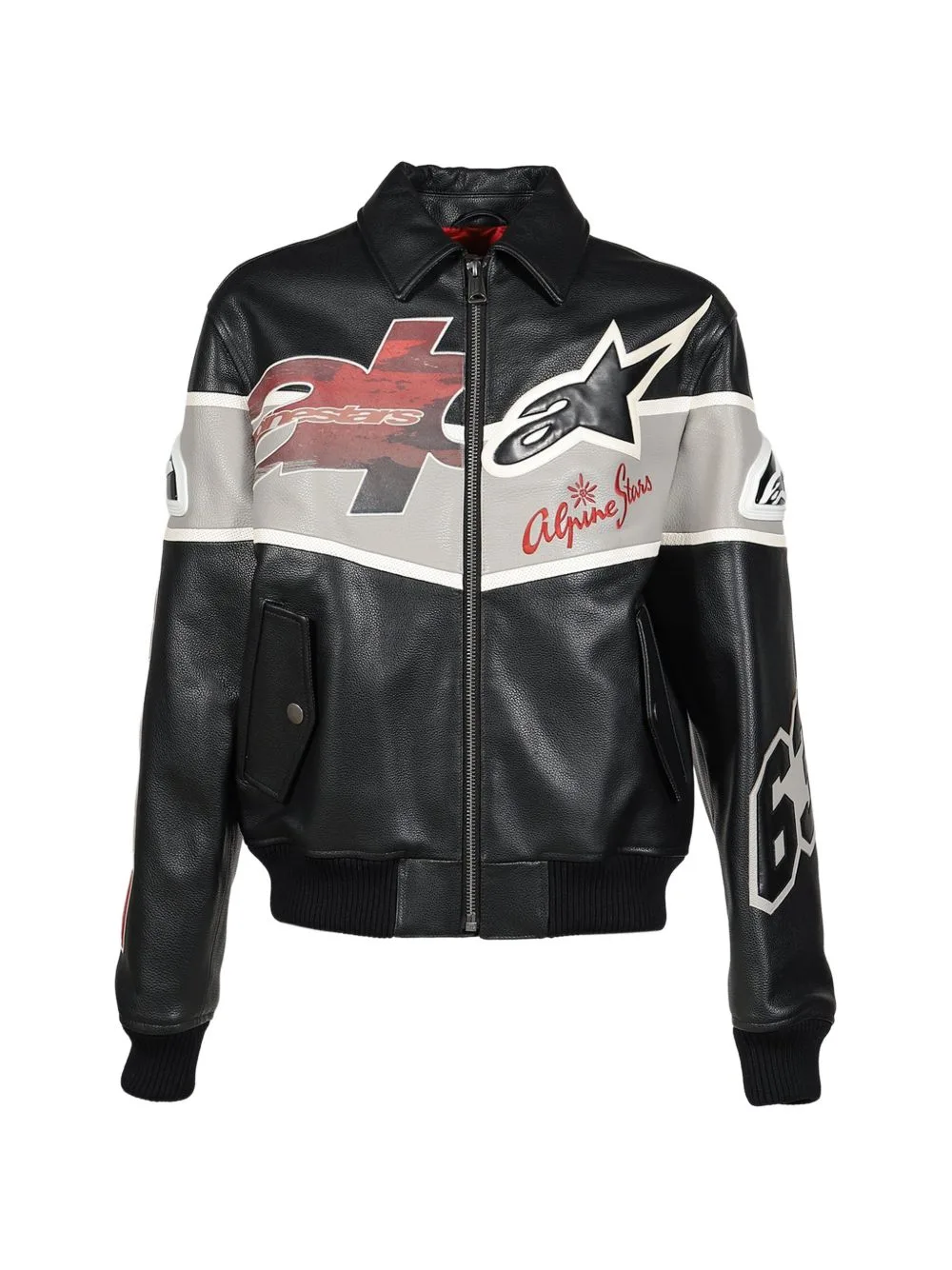Graphic-Print Leather Jacket by Alpinestars