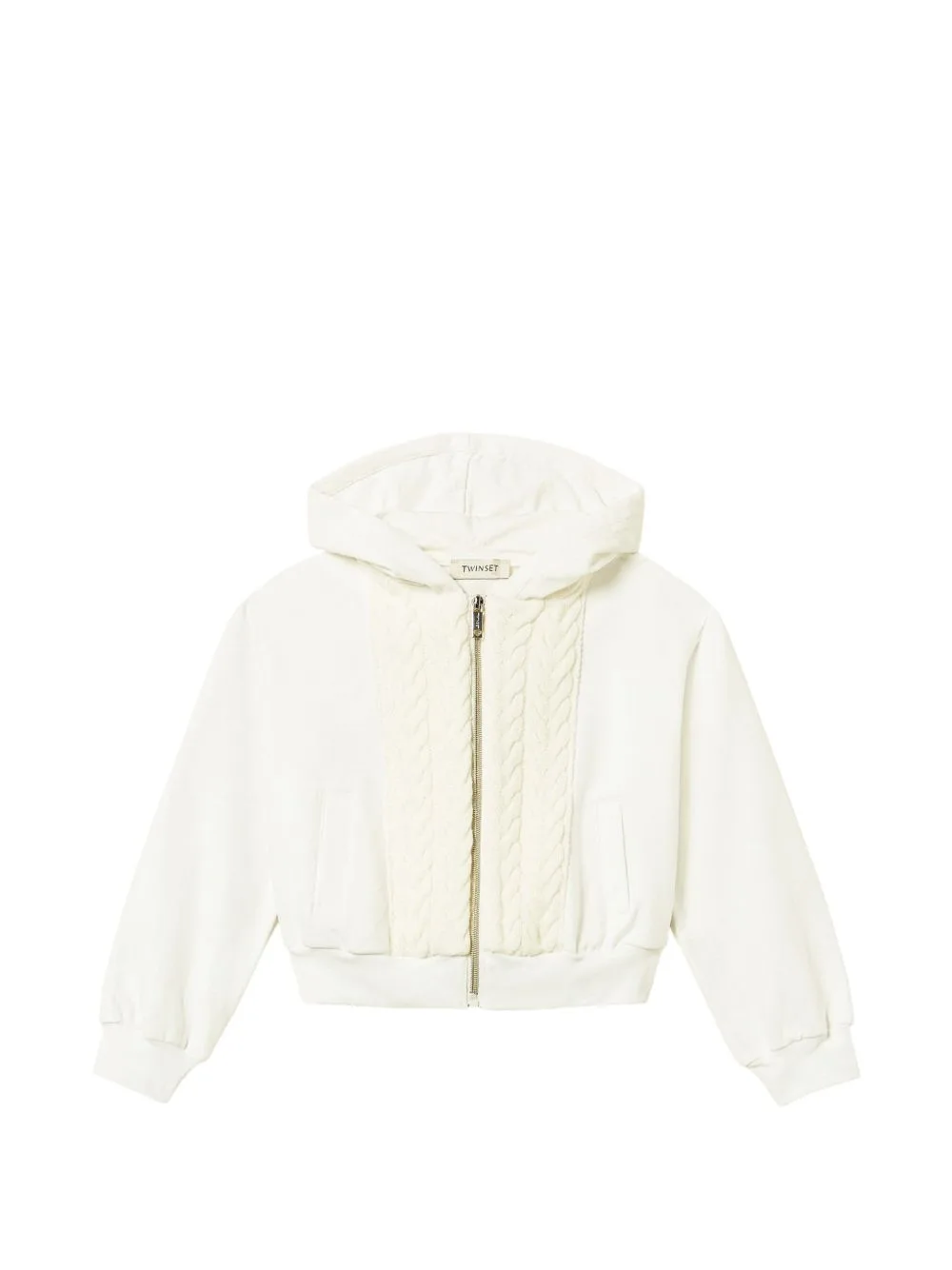 Hoodie with Knitted Insert by TWINSET Kids