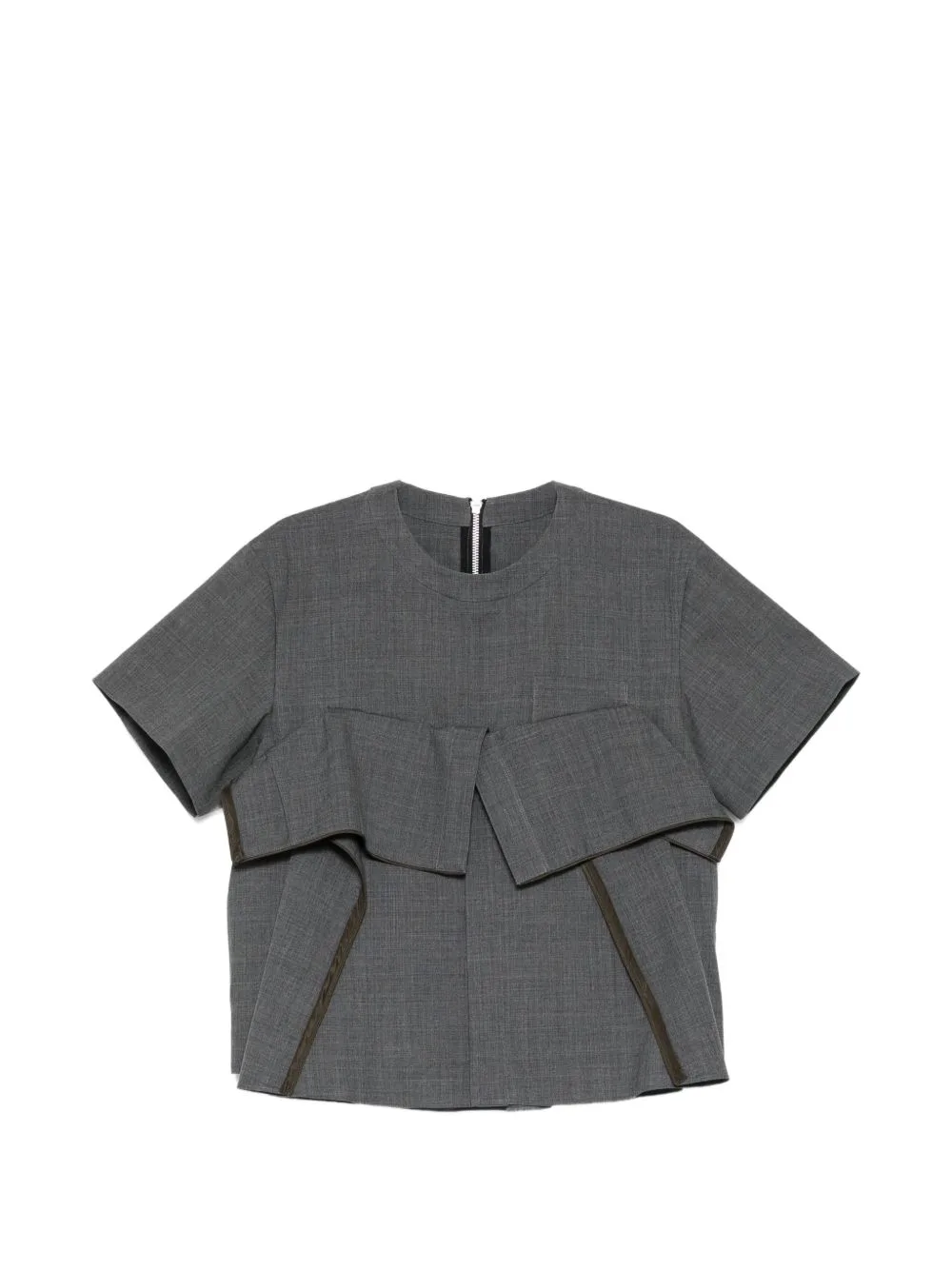 Ruffled Short-Sleeve Top by sacai