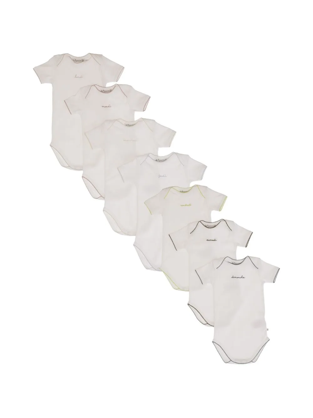 Embroidered Cotton Bodysuits (set of Seven) by Bonpoint