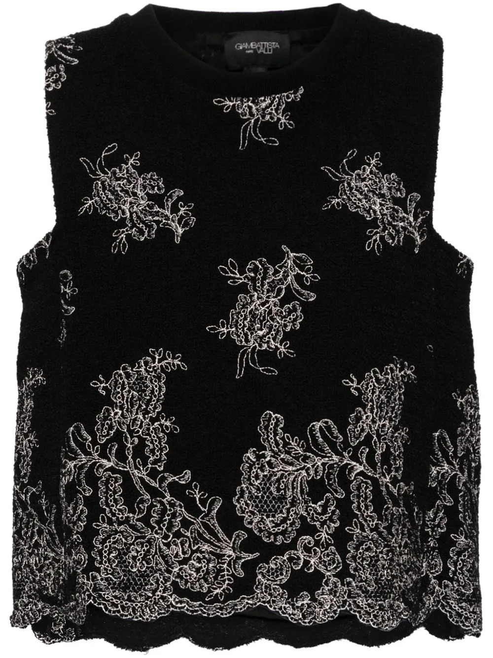 Floral-Embroidered Tank Top by Giambattista Valli