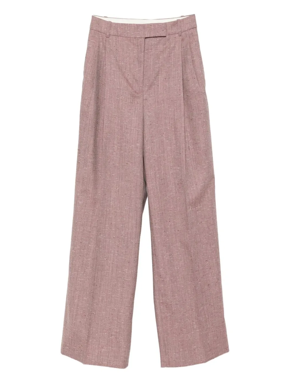Mid-Waist Tweed Trousers