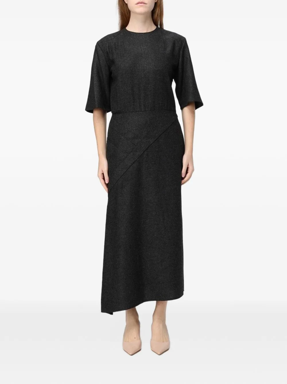 Beatrice Asymmetric-Hem Maxi Dress by CRIDA
