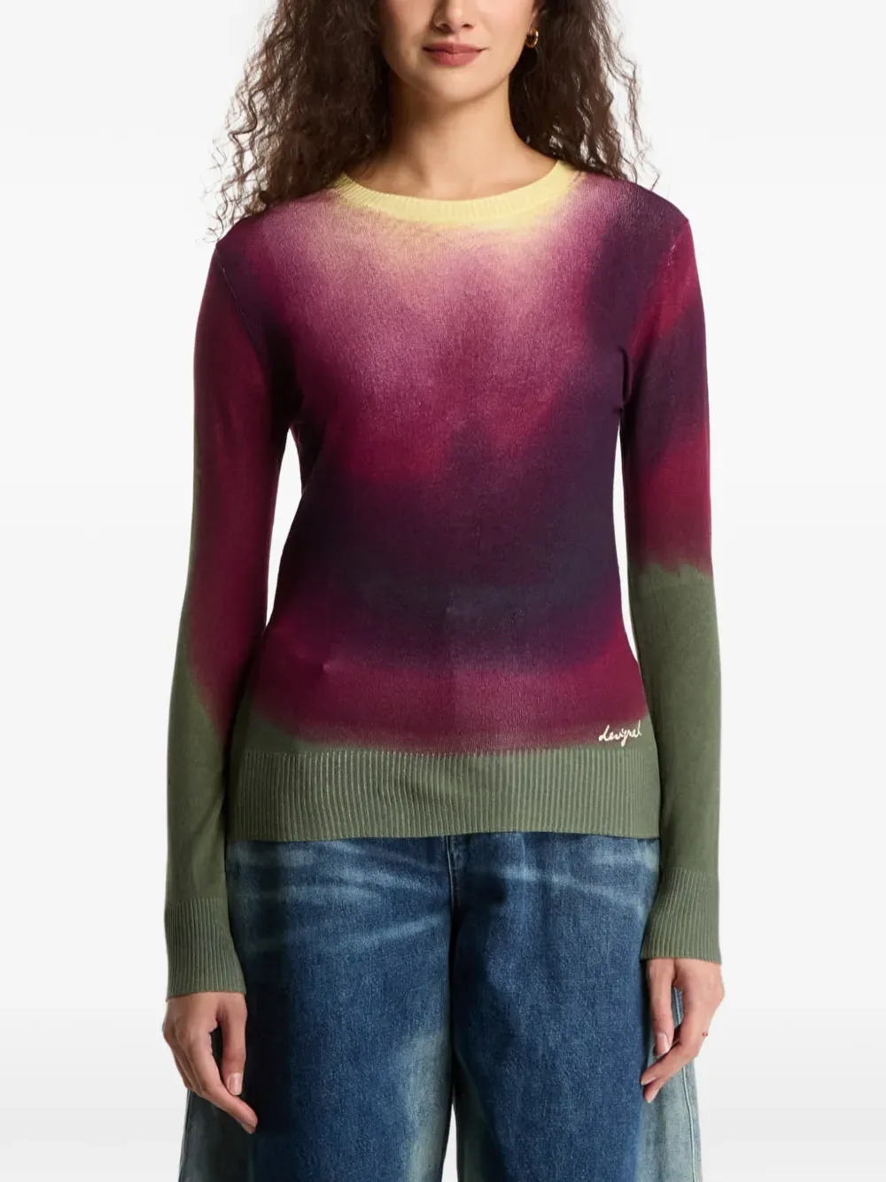Gradient-Effect Fine-Knit Sweater by Desigual