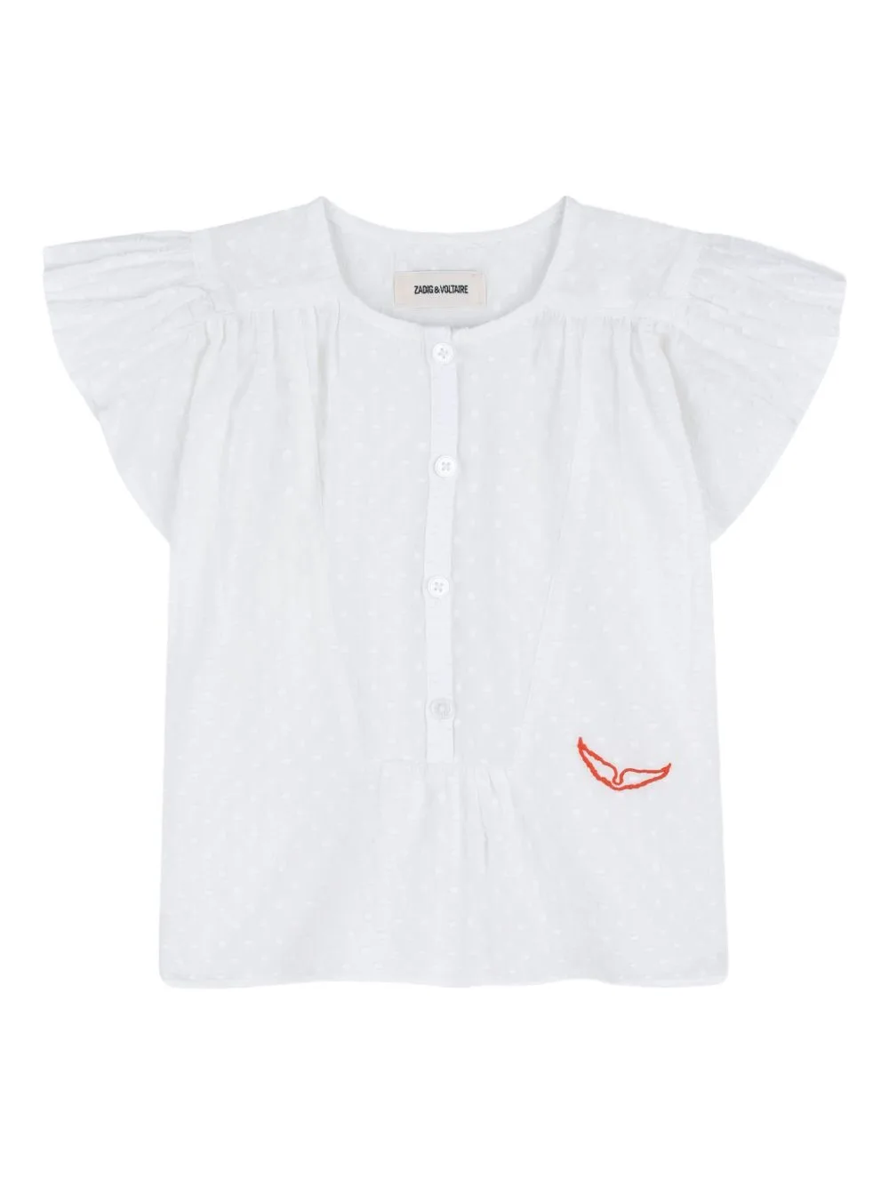 Button-Detail Ruffled Blouse by Zadig & Voltaire Kids