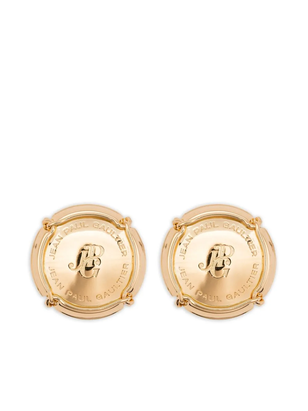 Logo-Engraved Earrings by Jean Paul Gaultier