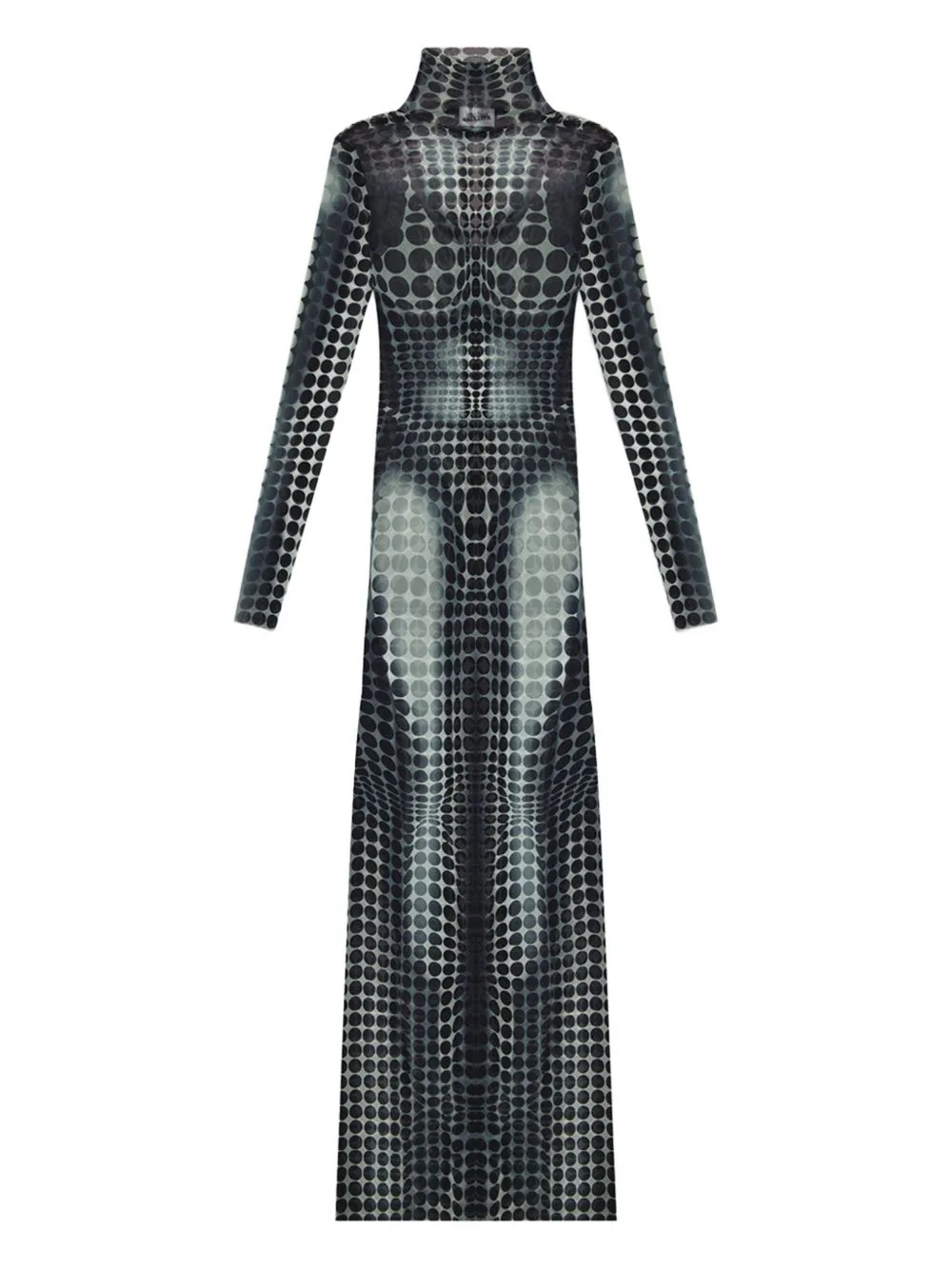 High-Neck Dots-Print Maxi Dress by Jean Paul Gaultier