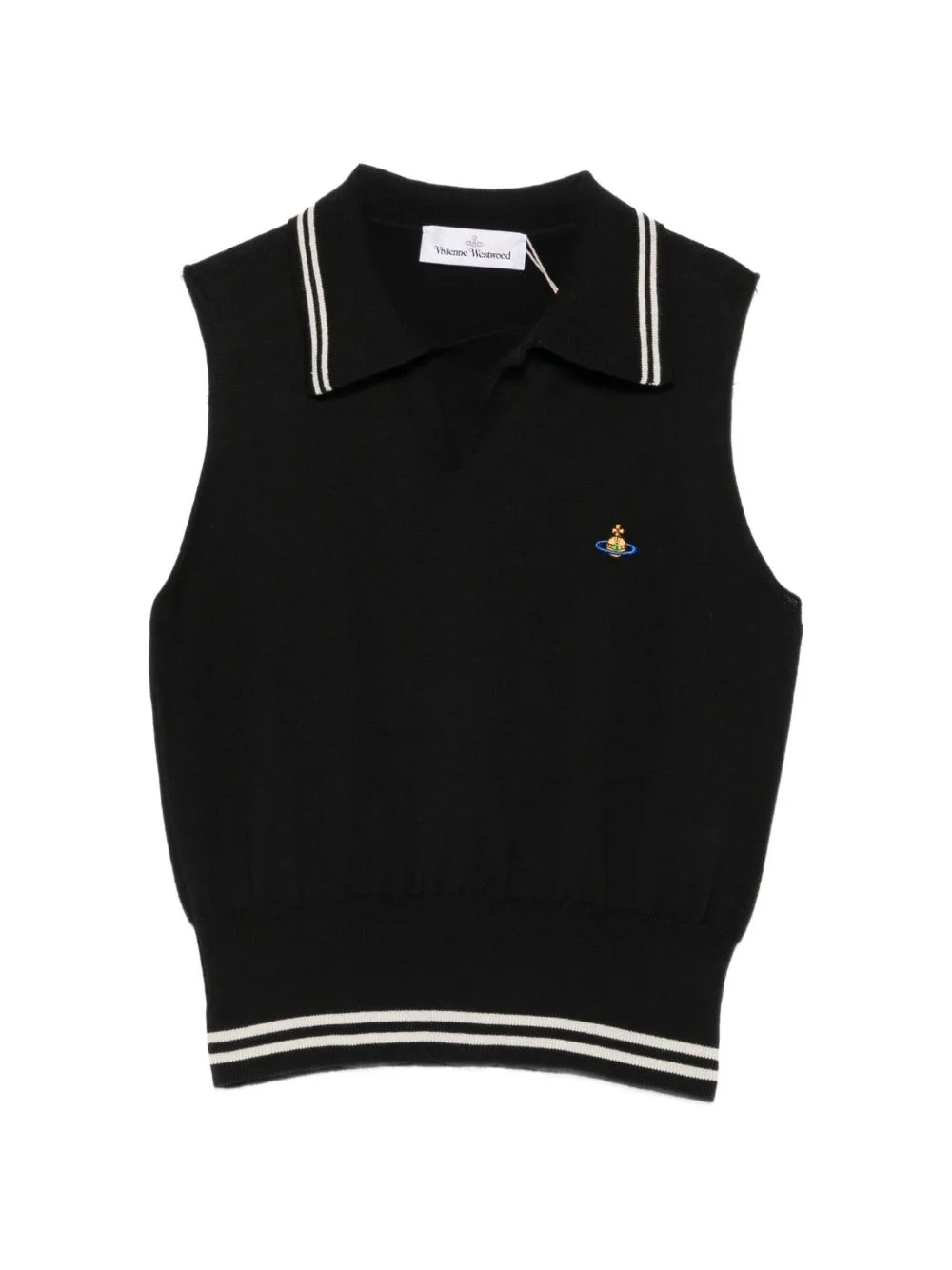Orb-Embroidered Striped-Trim Top by Vivienne Westwood