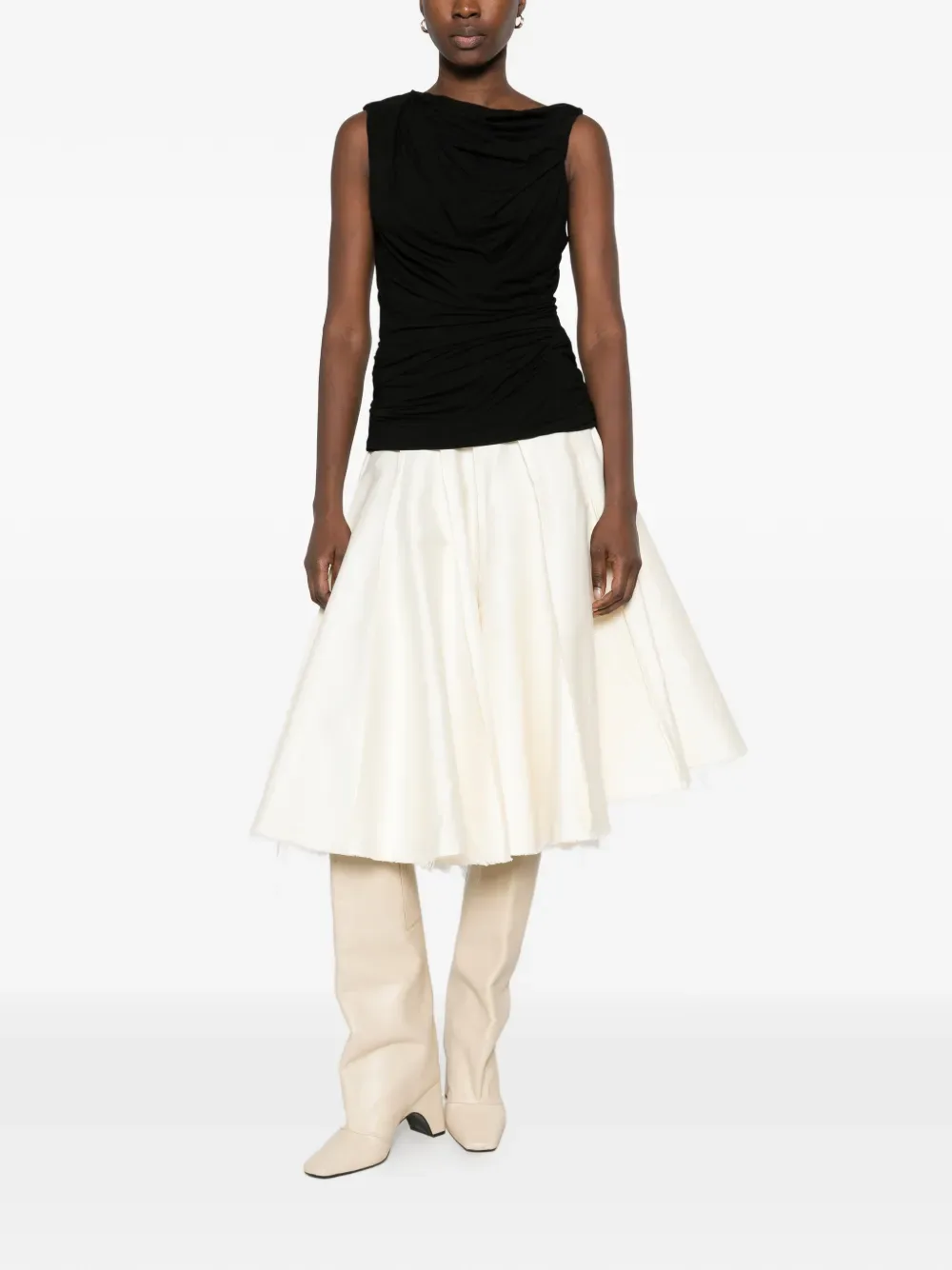 Draped-Neck Sleeveless Top by ENTIRE STUDIOS