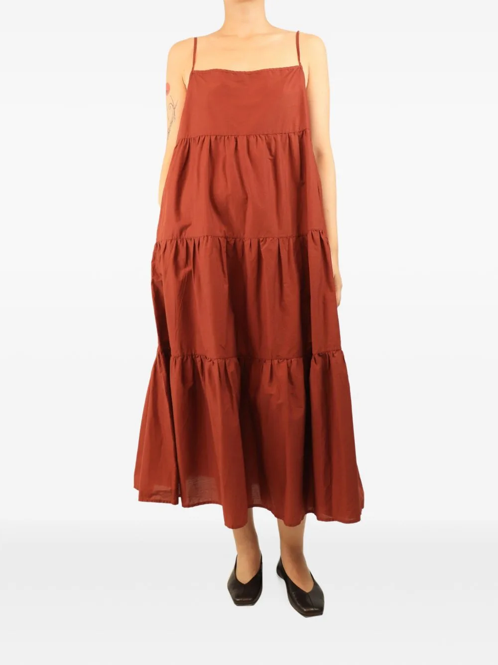 Tiered Spaghetti-Strap Midi Dress by Matteau