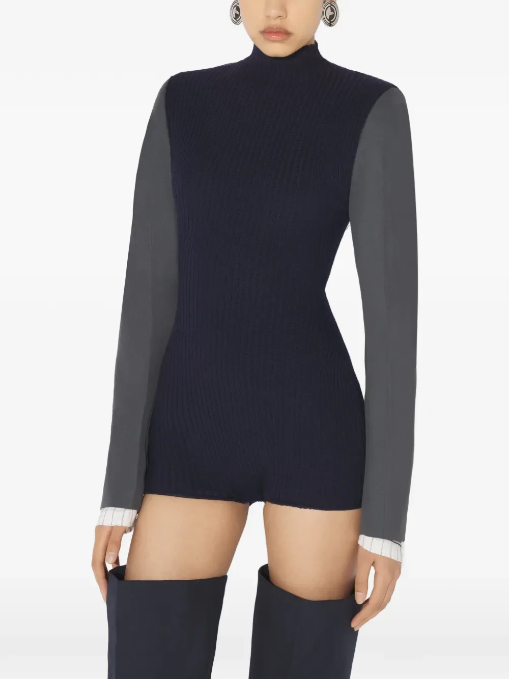 Ribbed Long-Sleeve Bodysuit by Jean Paul Gaultier