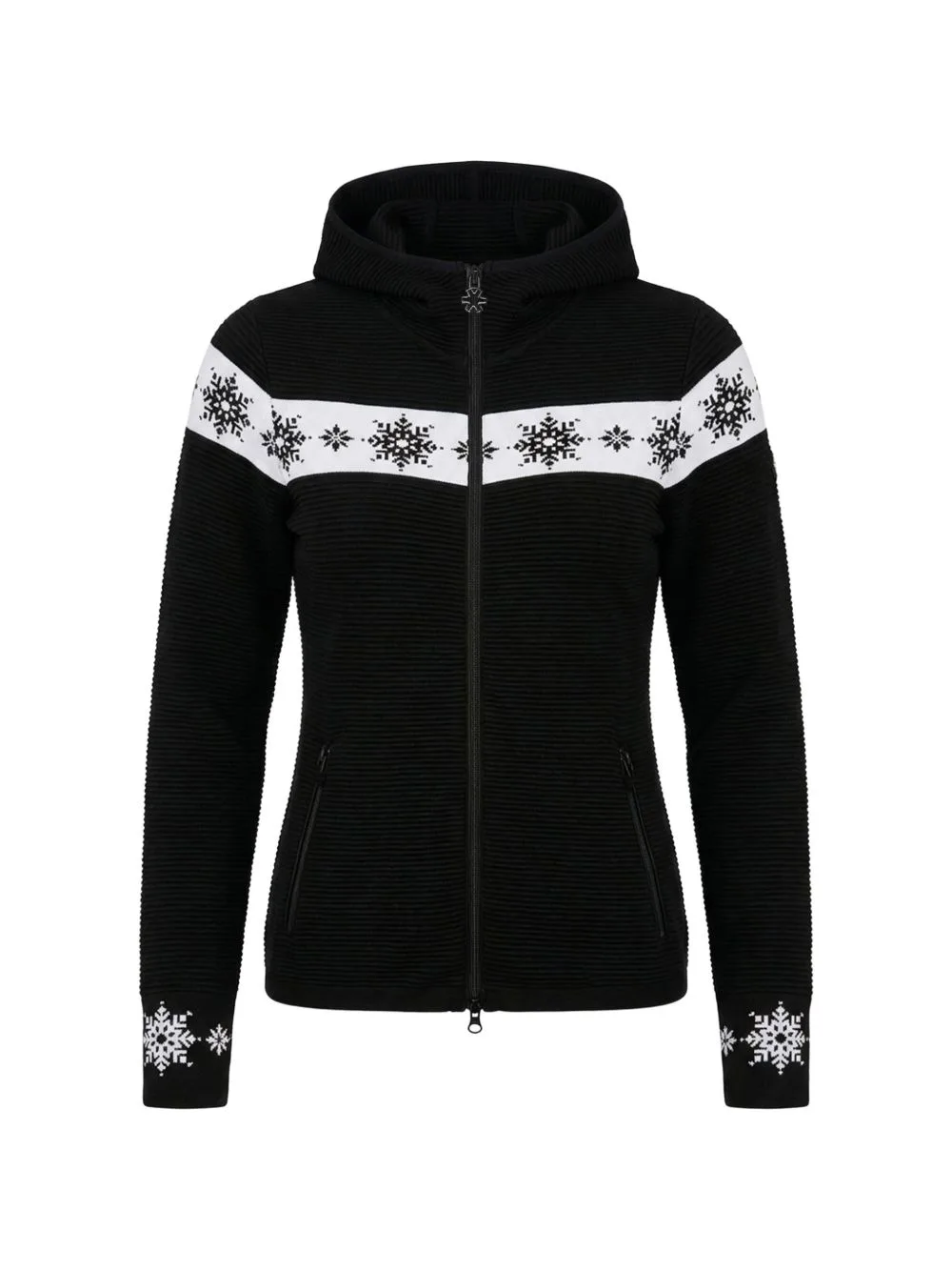 Astana Snowflake-Intarsia Ribbed Hoodie by NEWLAND