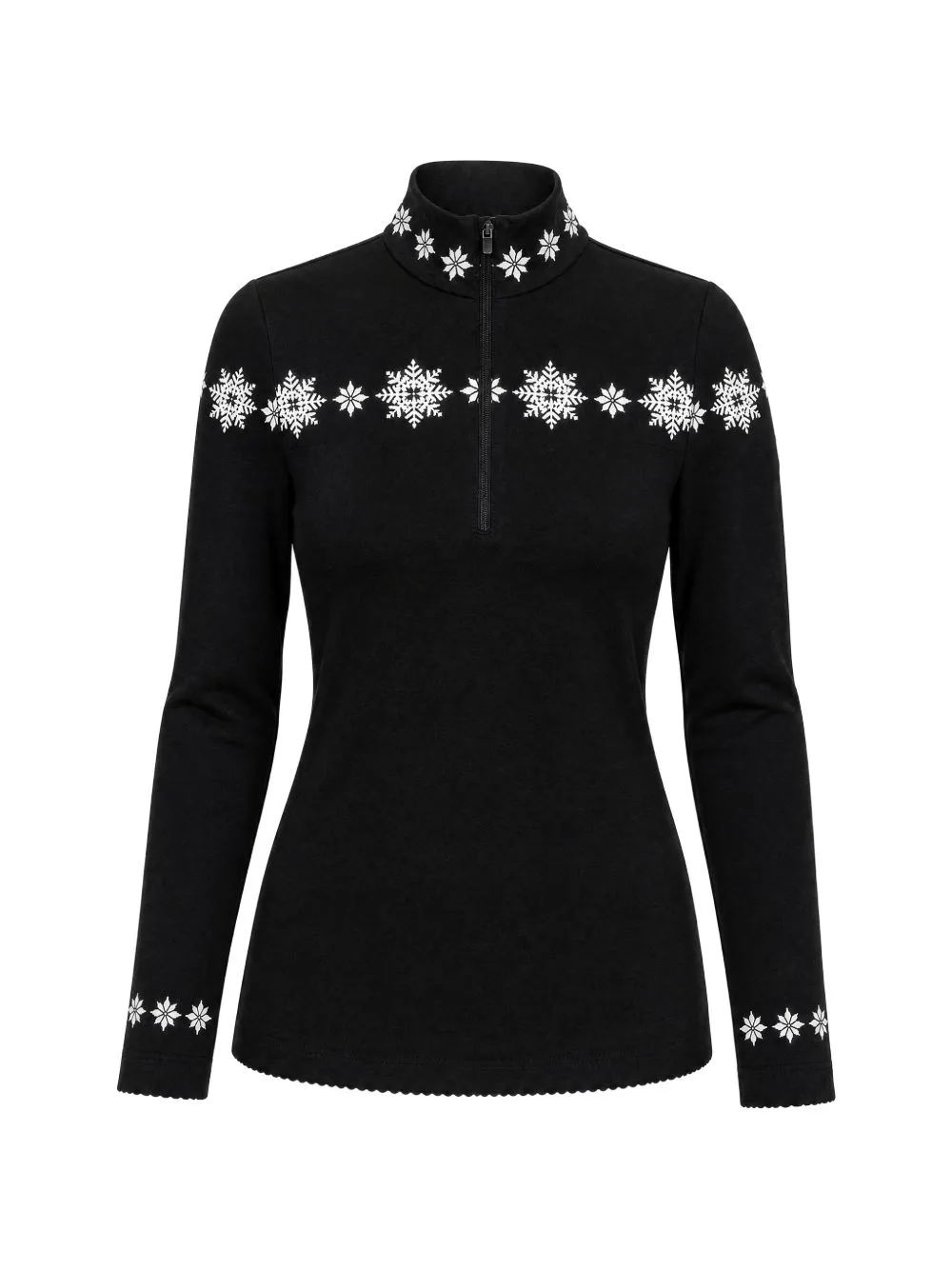 Snowflake-Intarsia Half-Zip Sweater