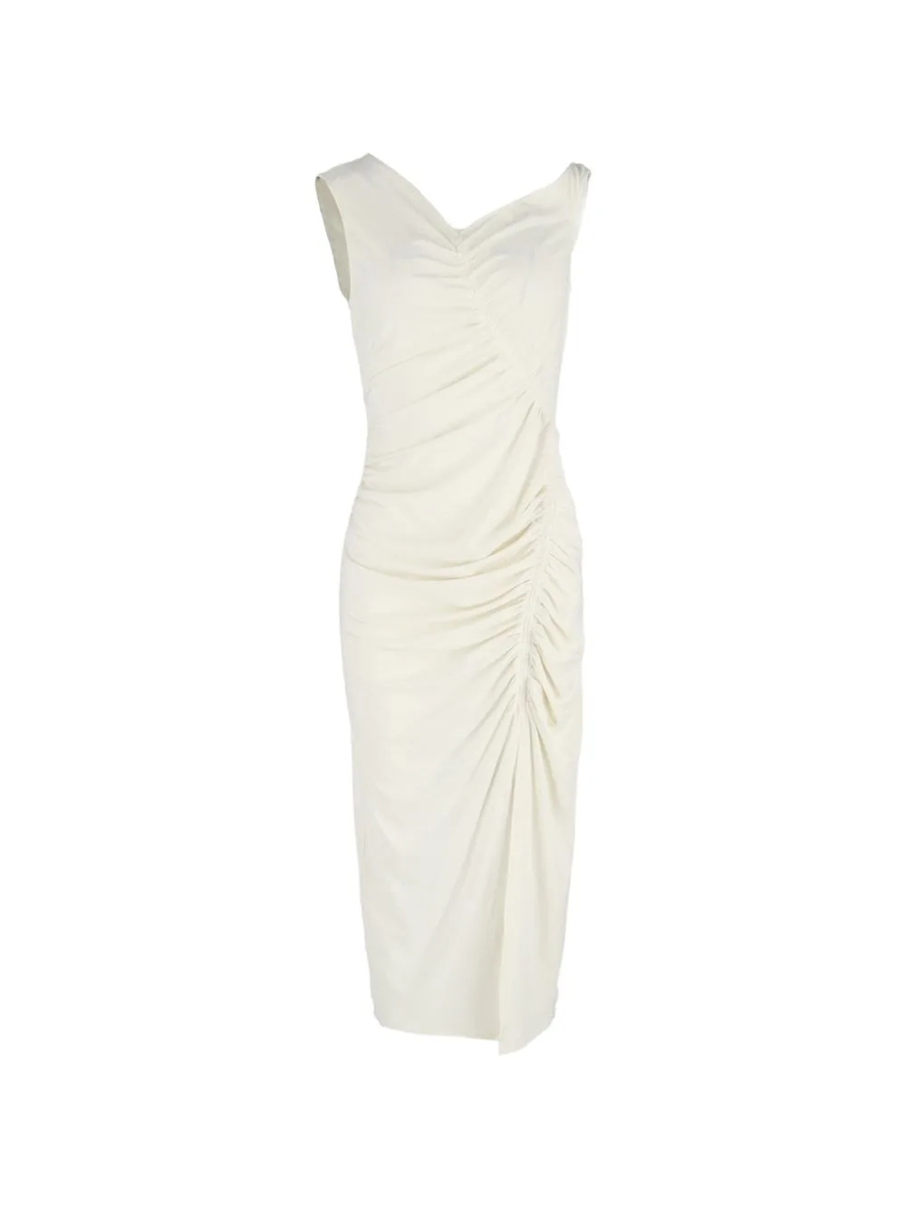 Asymmetric Ruched Midi Dress by Self-Portrait