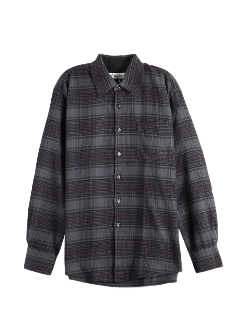 Above Shirt Faded Nocturne Check Flannel by OUR LEGACY