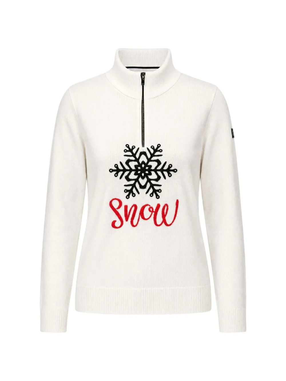 Runa Snowflake-Intarsia Quarter-Zip Sweater