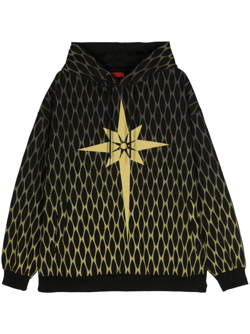 Origami-Print Cotton Hoodie by KUSIKOHC