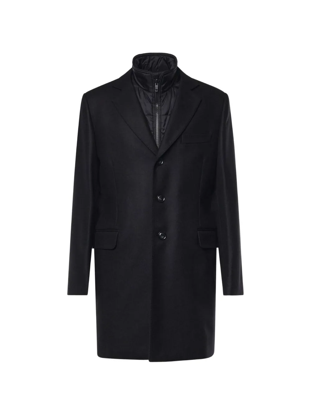 Padded-Insert Single-Breasted Coat by Fay