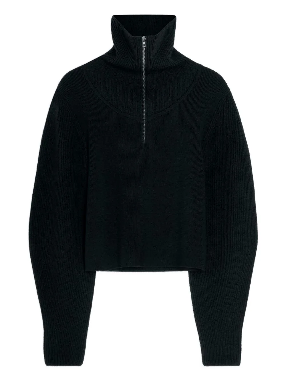 Ribbed-Knit Half-Zip Sweater