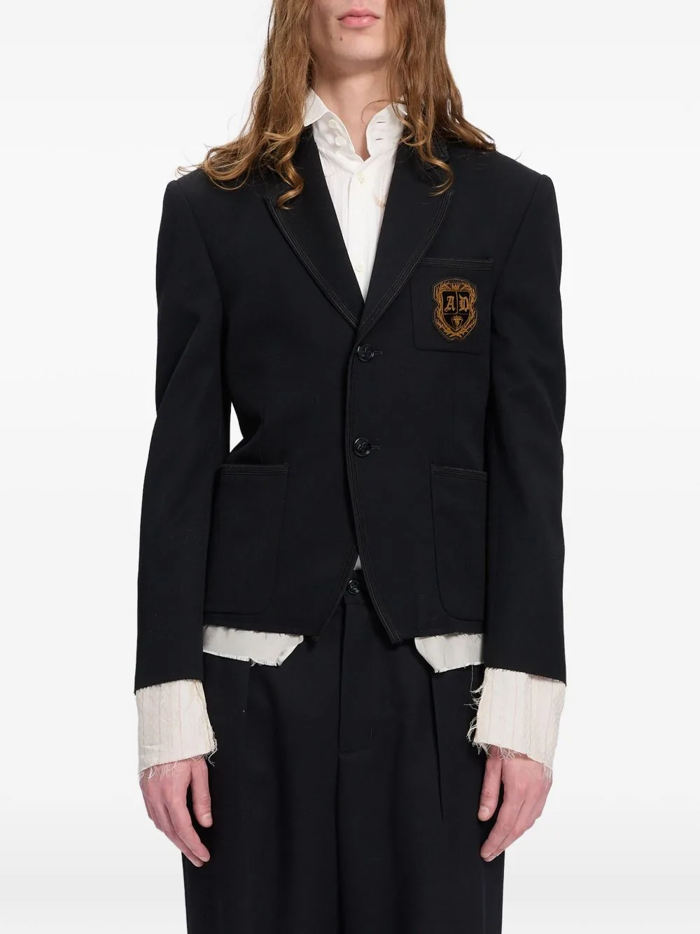 Logo-Patch Wool Blazer by Ann Demeulemeester