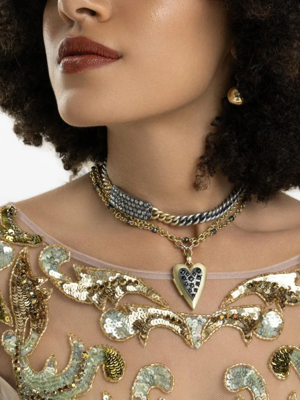 Hematite Beaded Necklace by Sylva & Cie
