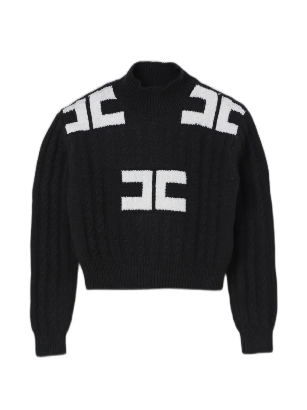 Cable-Knit Intarsia-Logo Sweater by Elisabetta Franchi Kids