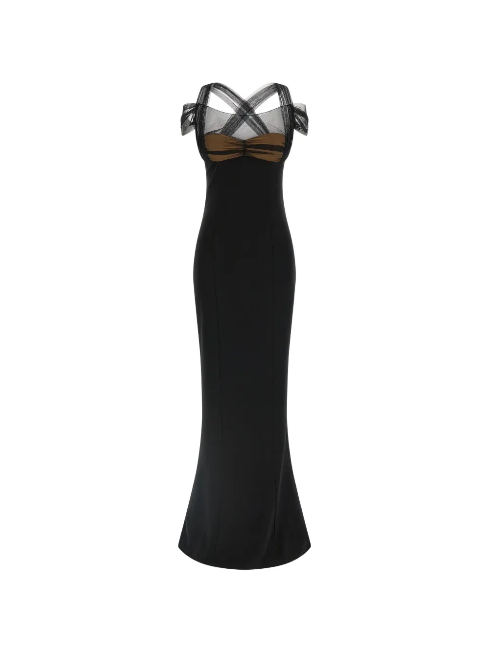 Draped Tulle Maxi Dress by Nensi Dojaka