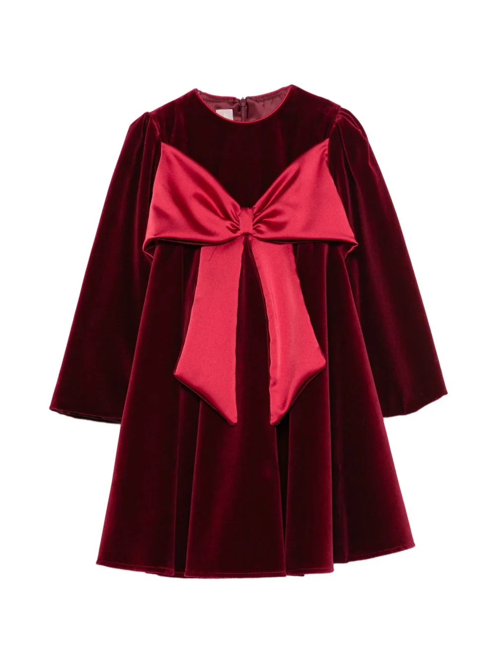 Bow-Detail Velvet Dress by La Stupenderia