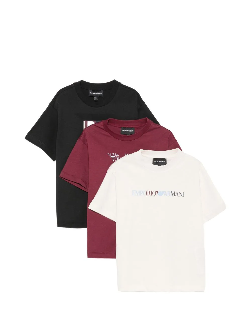Logo-Print Cotton-Jersey T-Shirts (set of Three) by Emporio Armani Kids