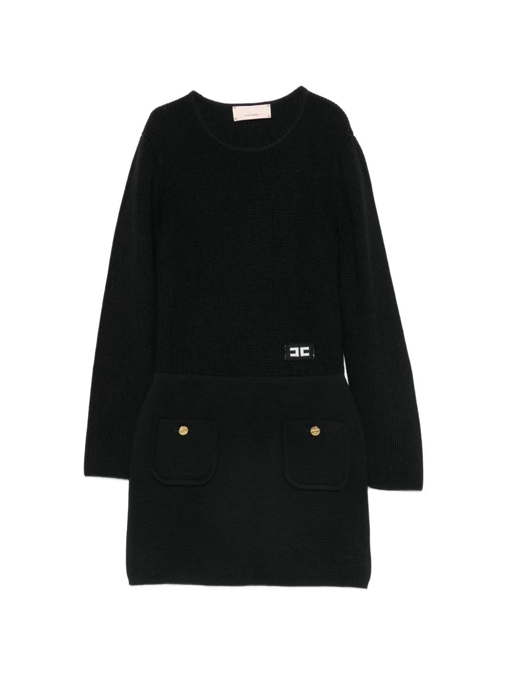 Logo-Patch Knitted Dress by Elisabetta Franchi Kids