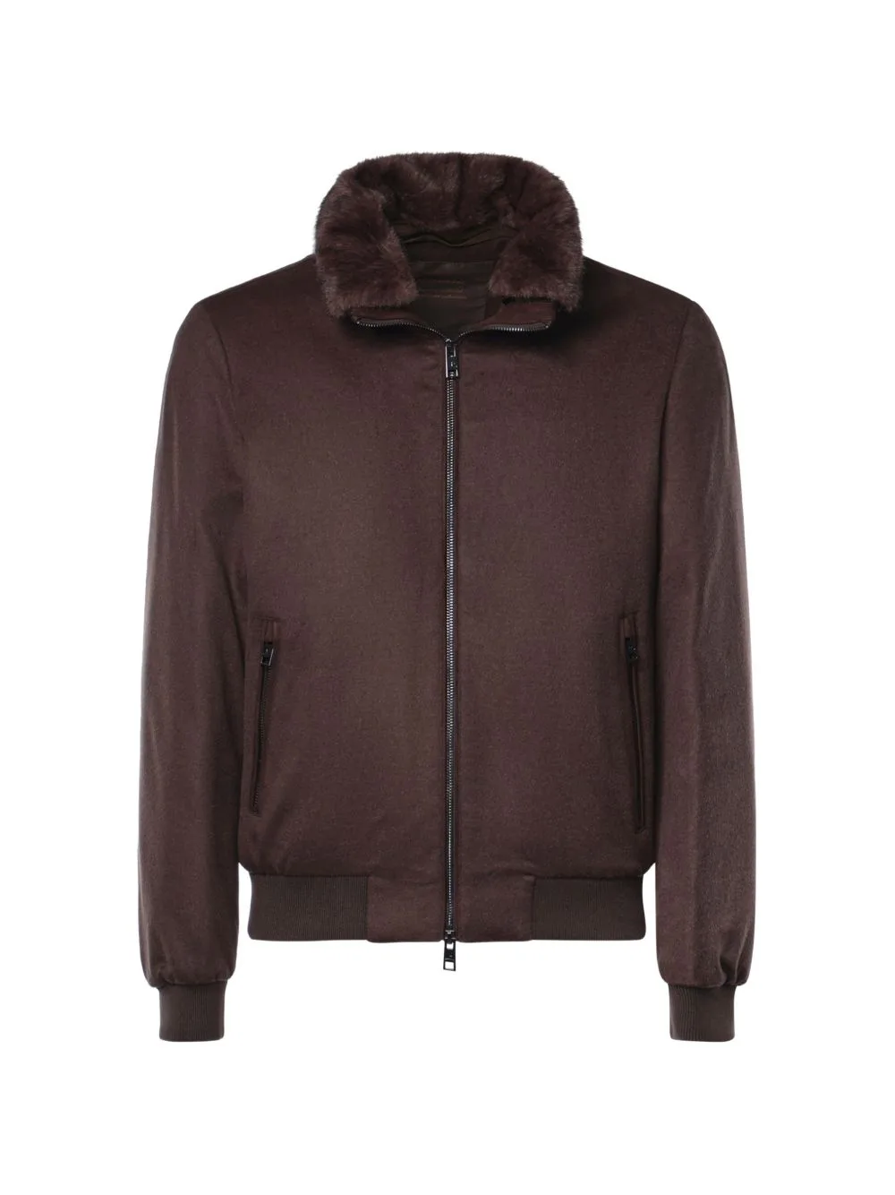 Faux-Fur Collar Bomber Jacket