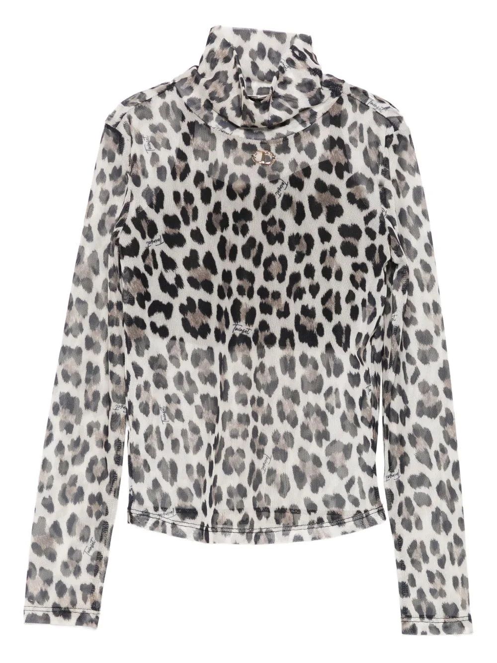 Leopard-Print High-Neck Top by TWINSET Kids