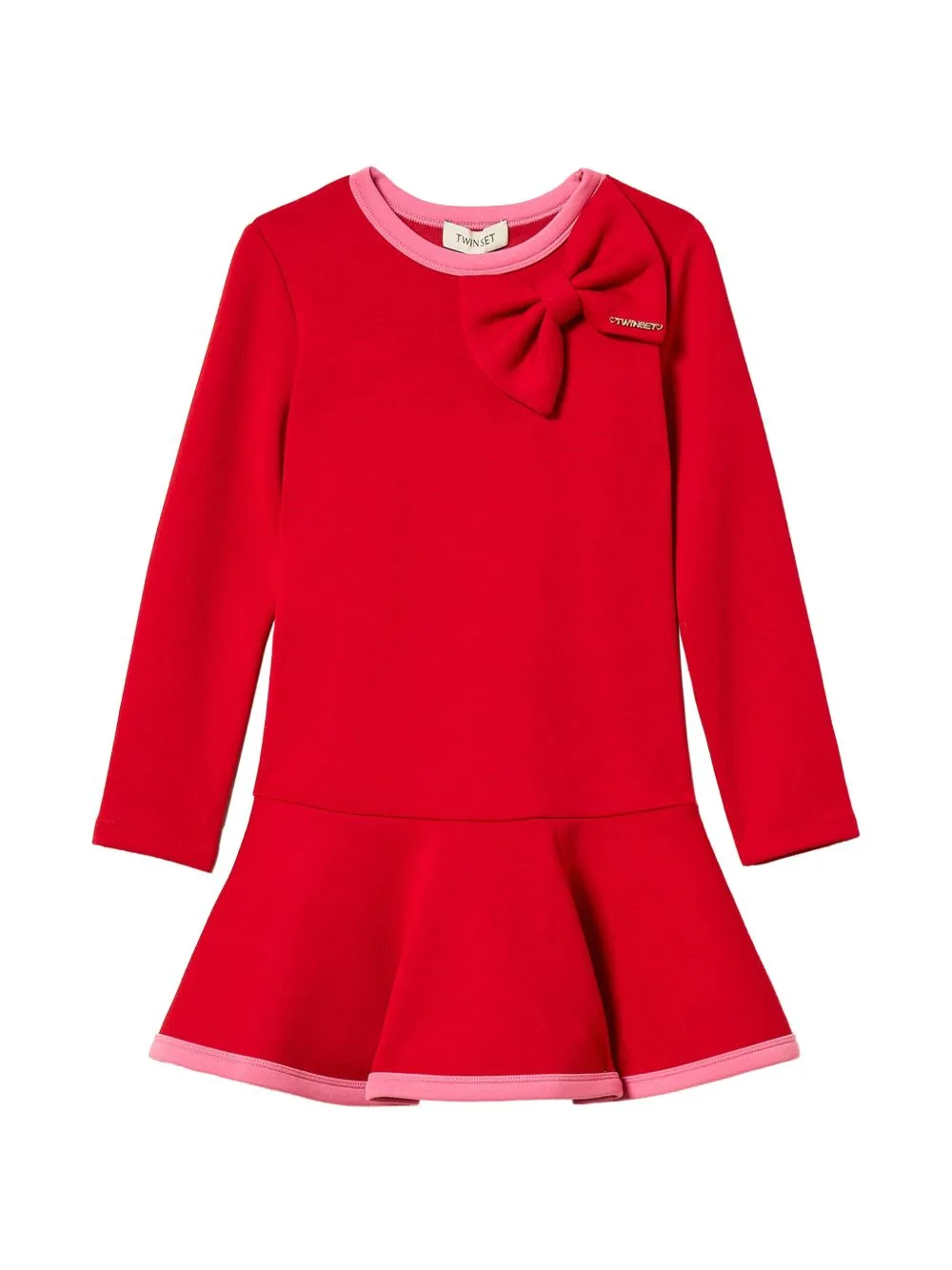 Short Scuba Dress with Bow by TWINSET Kids