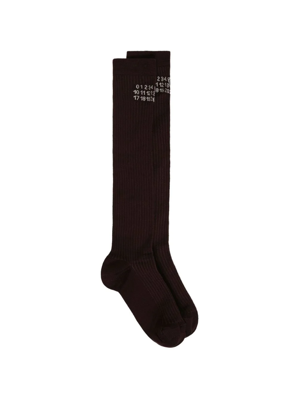 Logo-Print Ribbed Socks by MM6 Maison Margiela