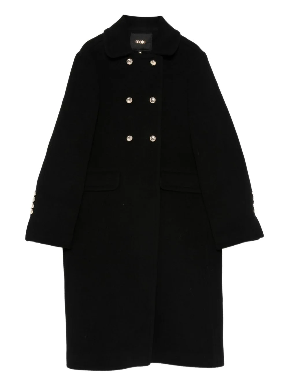 Long Wool Blend Coat by Maje