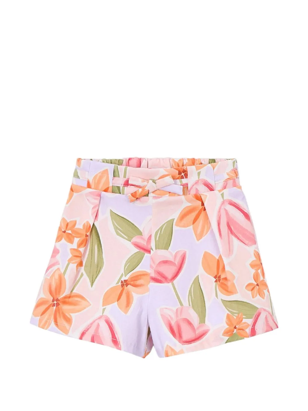 Floral-Print Belt Shorts by Mayoral
