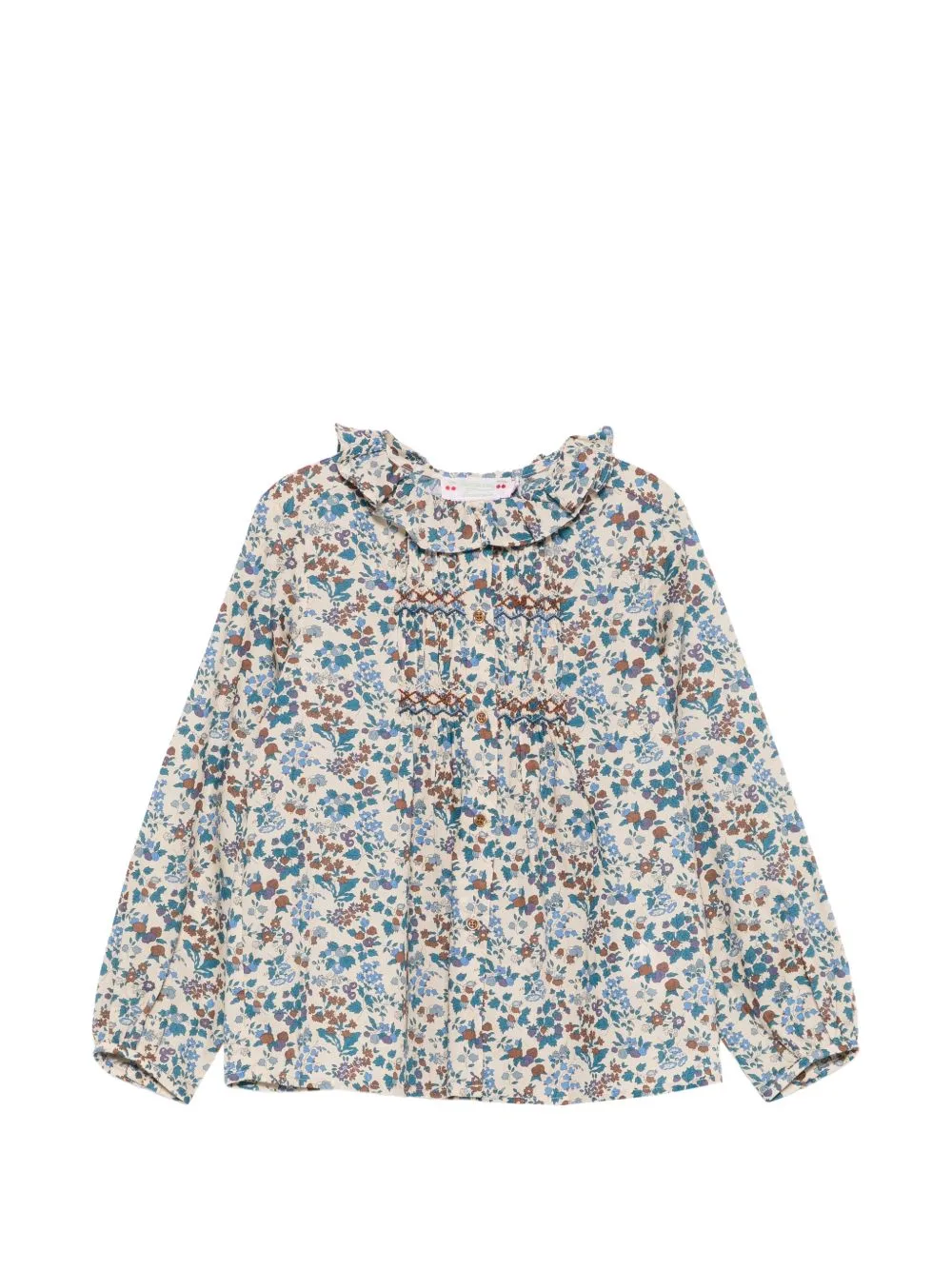 Floral-Print Smocked Blouse by Bonpoint