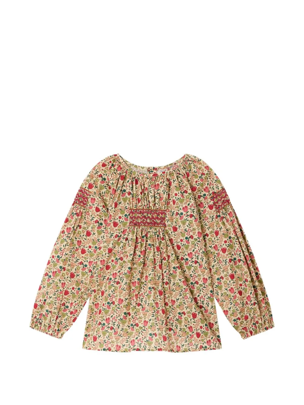 Poldie Floral-Print Smocked Blouse by Bonpoint
