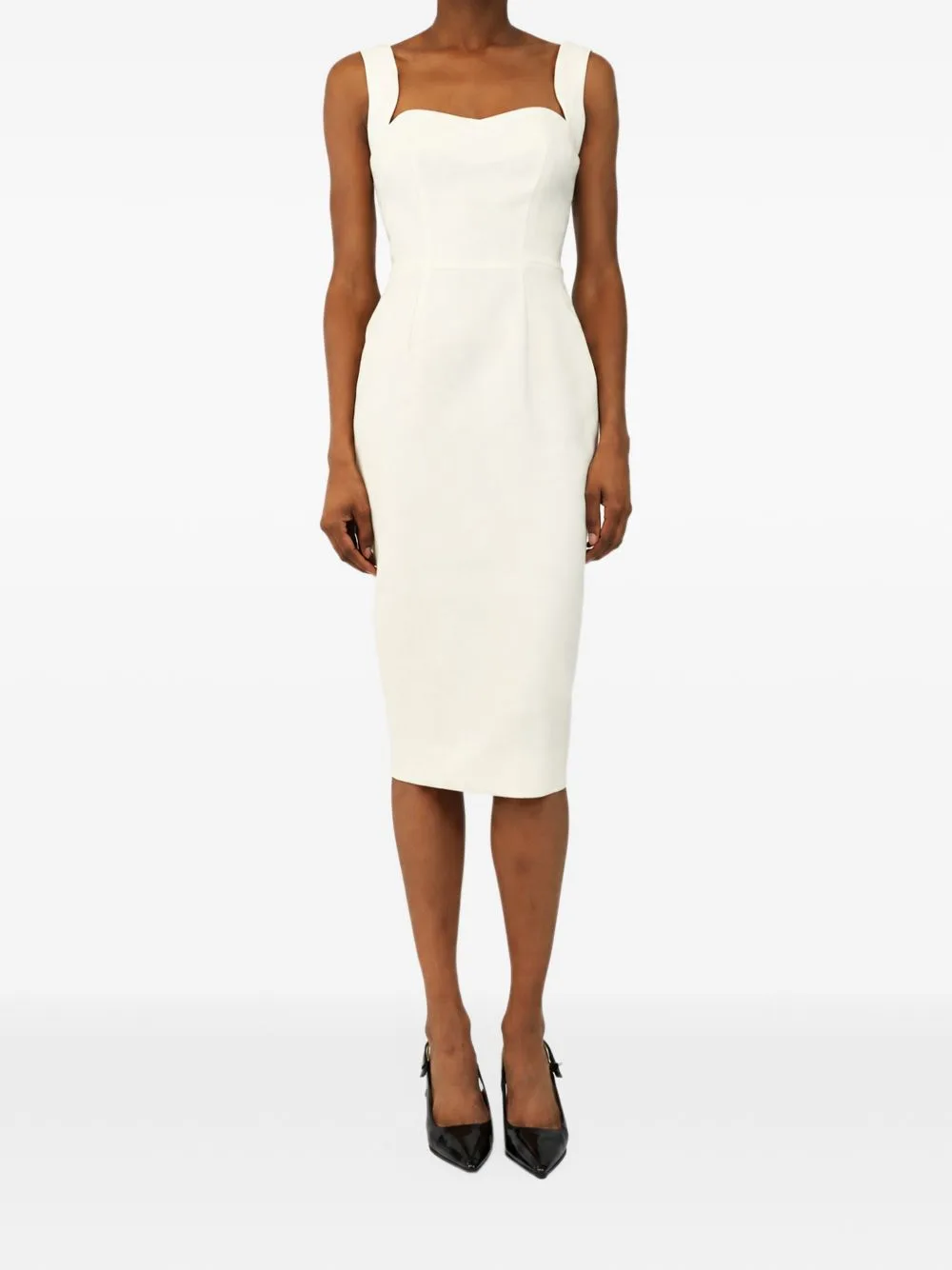 Sweetheart Neckline Midi Dress