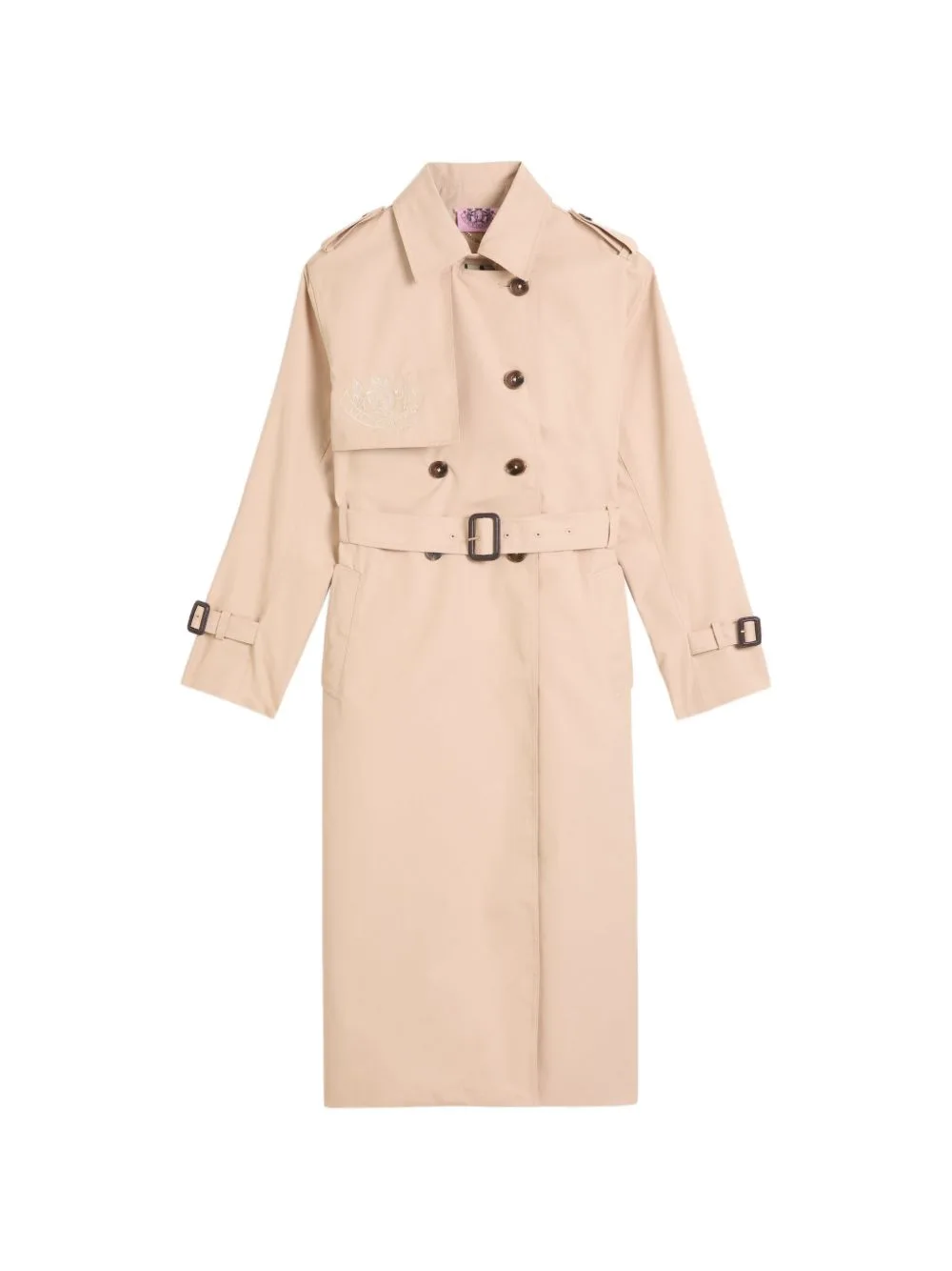 Logo-Embroidered Double-Breasted Trench Coat by Juicy Couture