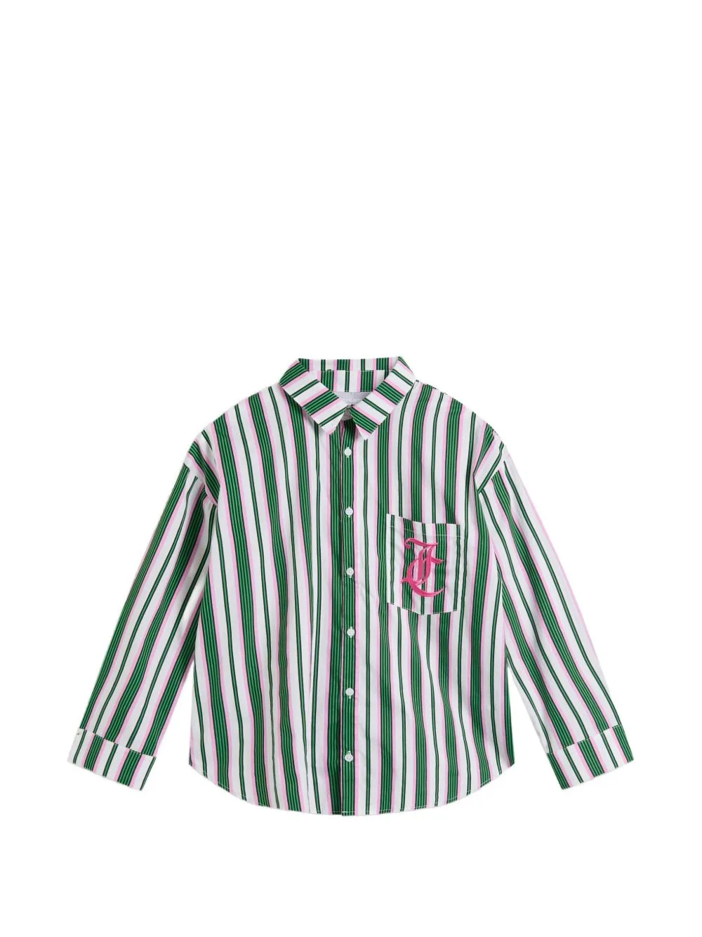 Striped Embroidered-Logo Pajama Shirt by Juicy Couture