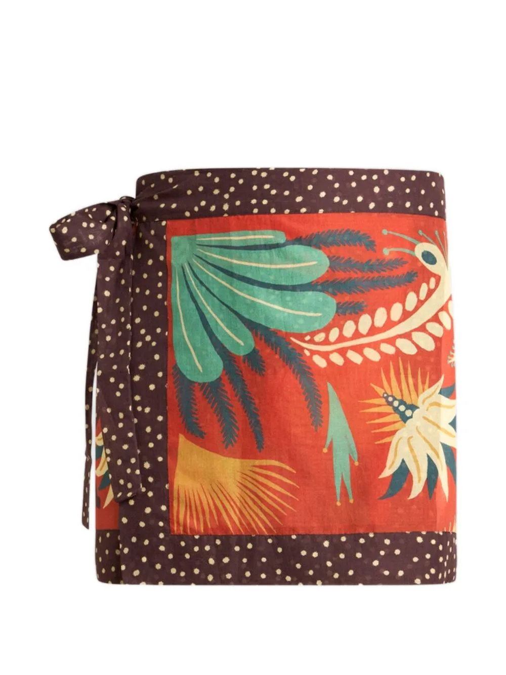 ETRO x Tabby Booth Cotton Cover-Up Mini Skirt with Placed Print by ETRO