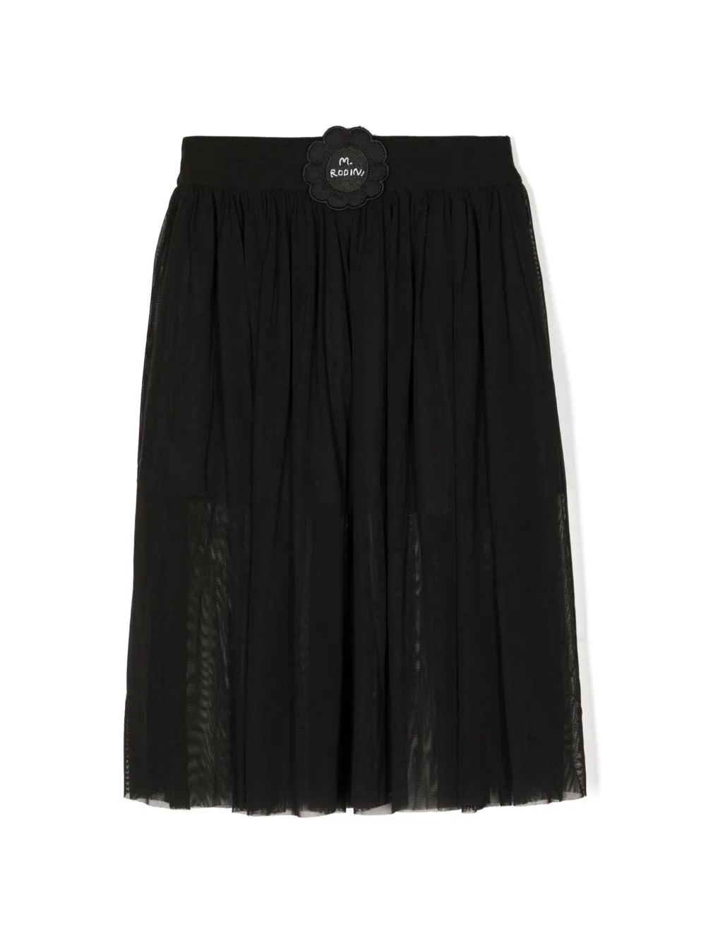 Floral-Appliqué Pleated Midi Skirt by Mini Rodini