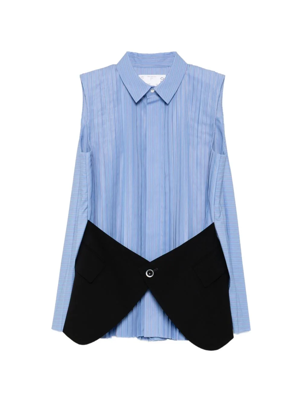 Pleated-Panel Sleeveless Blouse by sacai
