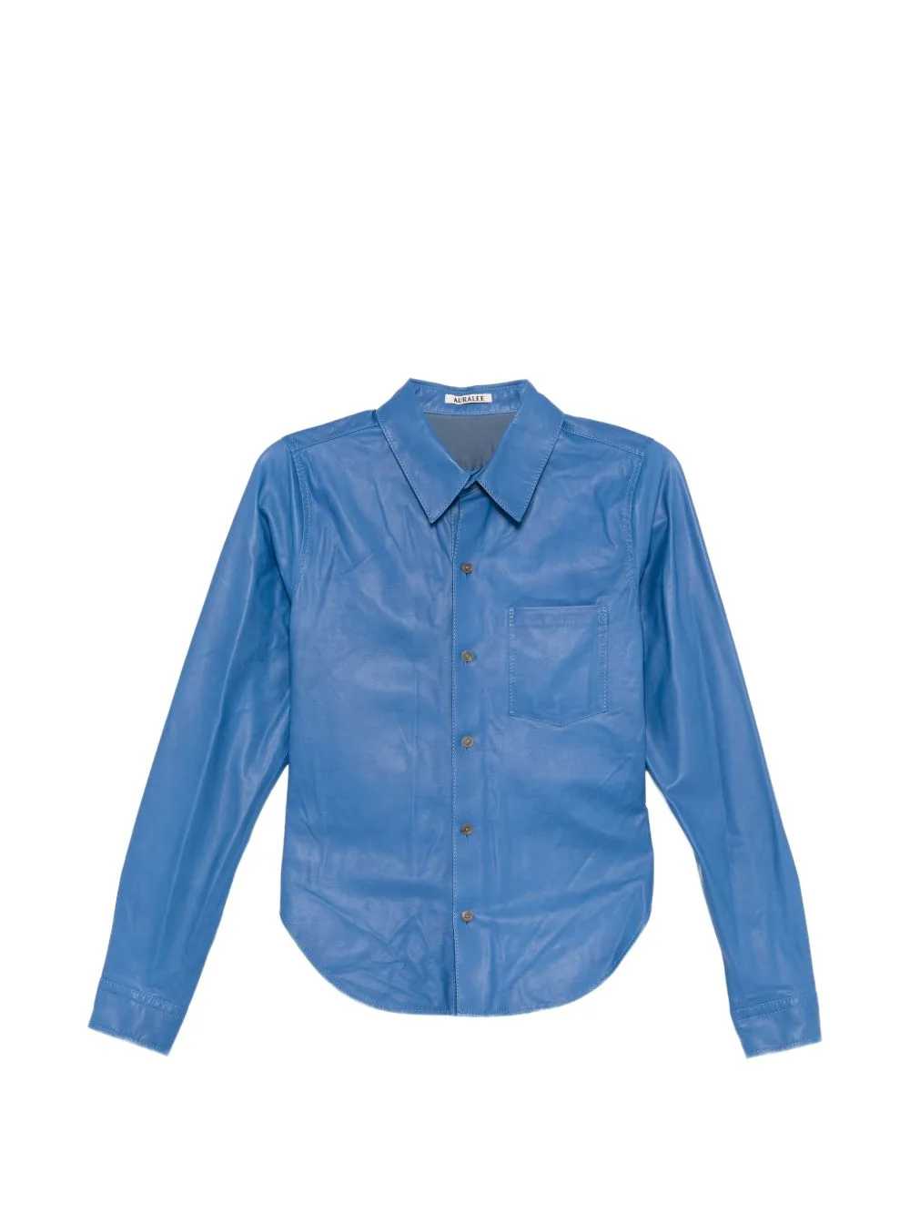 Faux-Leather Button-Up Shirt by Auralee
