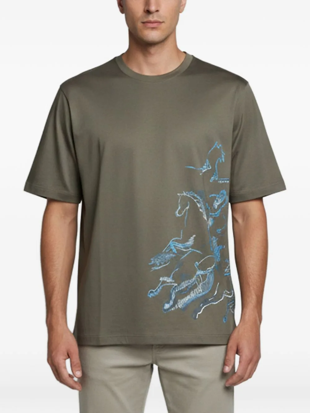 Cavalcade-Print Cotton T-Shirt by Hermès Pre-Owned